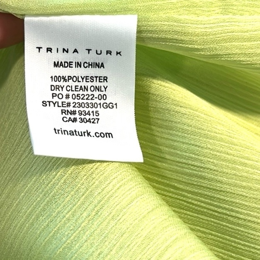 NWT Trina Turk, Women's Floral Hem Cocktail Dress in Limeade, Unique, Size XS - Picture 8 of 14